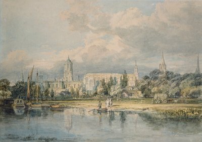 Südansicht der Christ Church usw. von den Wiesen, 1798-1799 von Joseph Mallord William Turner