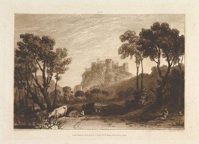 Das Schloss über den Wiesen Liber Studiorum, Teil II, Platte 8, 1808 von Joseph Mallord William Turner