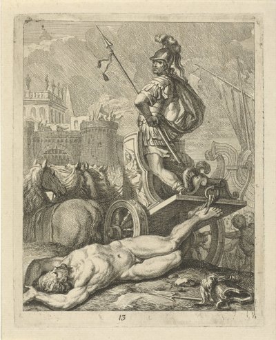 Achilles mit dem Leichnam von Hector hinter seinem Triumphwagen von J. Alexander Janssens