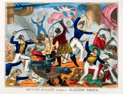 Britische Matrosen entern ein algerisches Piratenschiff von J. Fairburn
