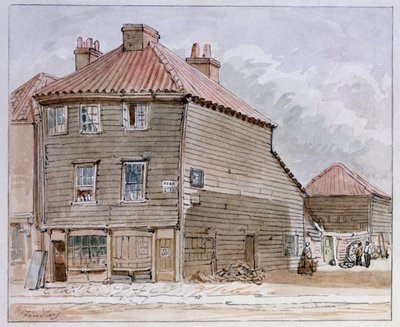 Ansicht eines alten Hauses in der High Street, Lambeth von J. Findley