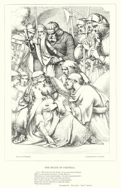 Der Tod von Cordelia (Gravur) von J. Franklin