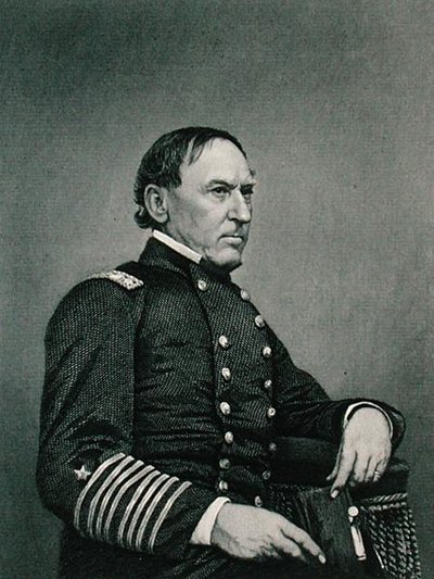 David Glasgow Farragut (1801-70), graviert nach einem Foto von William G. Jackman (fl. ca. 1840-60) von J. Gurney and Son