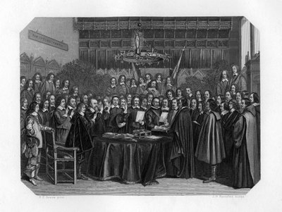 Der Schwur des Ratifizierungsvertrags von Münster, 1648 um 1870 von J. H. Rennefeld