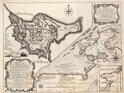 Plan der Stadt und des Hafens von Louisburg, Cape Breton von J. Hinton