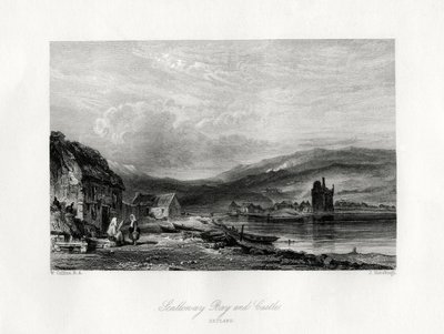 Scalloway Bay und Schloss, Zetland, 19. Jahrhundert von J. Horsburgh