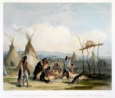 Begräbnisschrein eines Sioux-Häuptlings nahe Fort Pierre von J Hurlimann