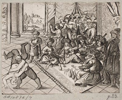 Illustration zu Adam Olearius, „Persianischer Rosenthal von einem Sinnreichen Poeten Schich Saadi […]“, Schleswig 1660 von J. Muller