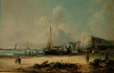 Fischerboote am Ufer von J. Mundell