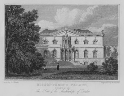 Bishopthorpe Palace, Yorkshire, der Sitz des Erzbischofs von York von John Preston Neale
