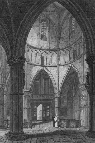 Innenraum der Temple Church von John Preston Neale