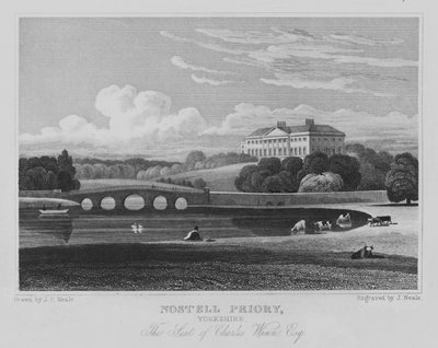 Nostell Priory, Yorkshire, der Sitz von Charles Winn, Esquire von John Preston Neale