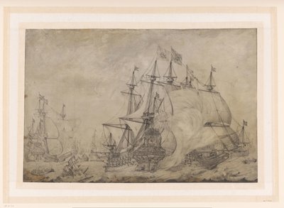 Seeschlacht bei Terheide, 1653 von J. Plas