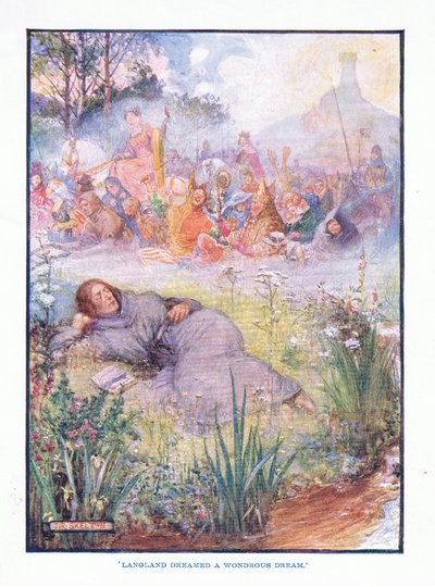 Langland träumte einen wunderbaren Traum, aus Englische Literatur, veröffentlicht von T C & EC Jack, ca. 1920 von J. R. Skelton