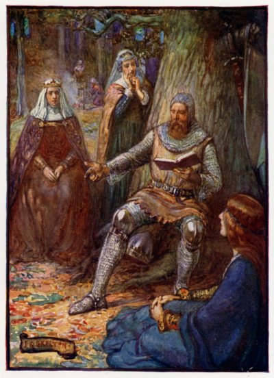 Robert the Bruce, König von Schottland, liest seinen Anhängern Geschichten vor, 14. Jahrhundert von J. R. Skelton