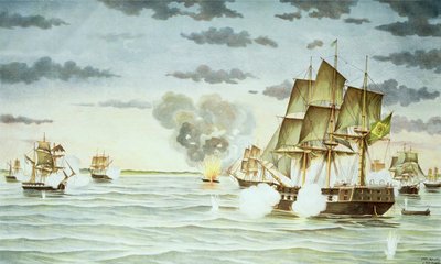 Die Schlacht von Quilmes während des Cisplatine-Krieges (1825-28) zwischen Uruguay und Brasilien von J. Raison