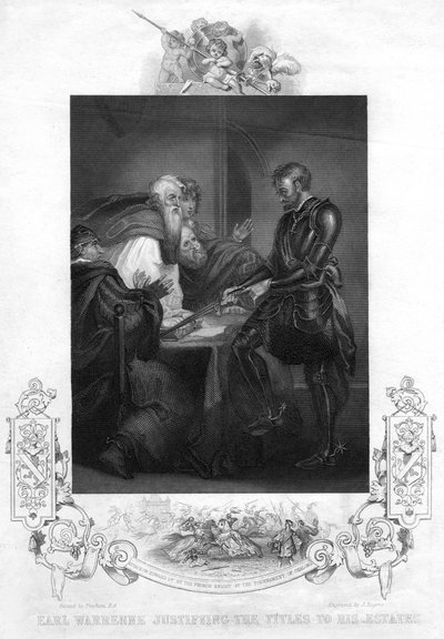 Earl Warenne rechtfertigt den Titel seiner Besitztümer von J. Rogers