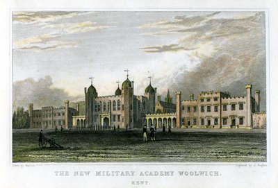 Die neue Militärakademie Woolwich, Kent, ca. 1829 von J. Rogers