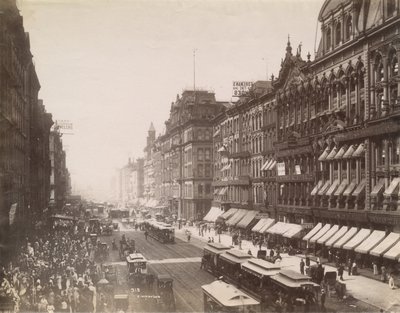 Ansicht der State Street nach Norden von der Madison Street, Chicago, 1890 von J. W. Taylor