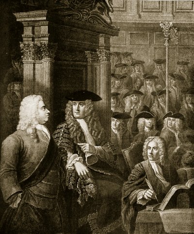Das Unterhaus in der Verwaltung von Walpole, Illustration aus 