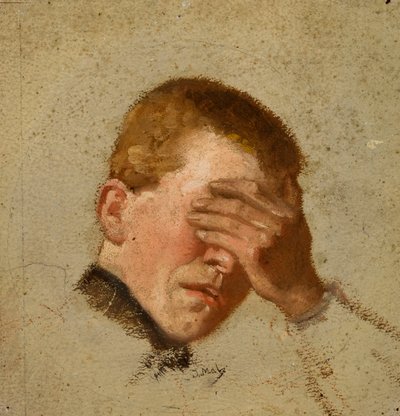 Junge, der seine Augen bedeckt von Jacek Malczewski
