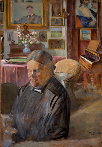 Die Schwester des Künstlers Helena im Innenraum von Jacek Malczewski