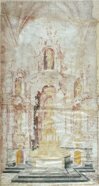 Zeichnung des Hauptaltars von Santa Maria d