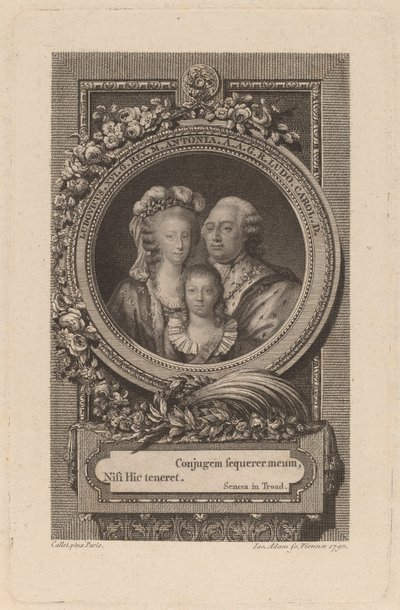 Ludwig XVI., Marie-Antoinette und Louis-Charles von Jacob Adam after Antoine François Callet