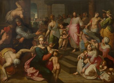 Christus segnet die Kinder Lasst die kleinen Kinder zu mir kommen von Jacob Backer de