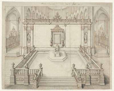 Thronsaal in der St.-Bavokerk in Gent zur Krönung von Karl VI., Deutscher Kaiser, 1717 von Jacob Colin