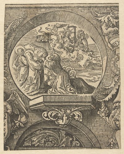 Die Himmelfahrt und Christus vor Gott dem Vater von Jacob Cornelisz van Oostsanen