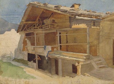 Bauernhaus im Bau, 1829 von Jacob Gensler