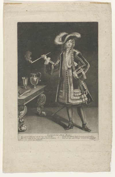 Porträt Kapitän Jan Bart, stehend mit Pfeife von Jacob Gole