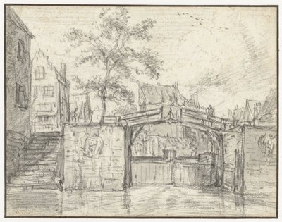 Die Oude Haarlemmersluis (Alte Haarlemer Schleuse) an der Martelaarsgracht, Amsterdam von Jacob van Ruisdael