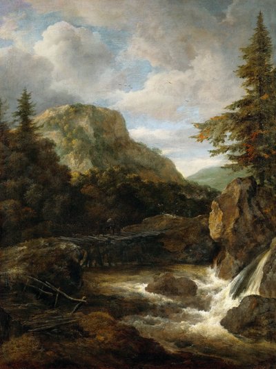 Berglandschaft mit Wasserfall von Jacob van Ruisdael