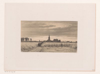 Begräbniszug in einem Kornfeld von Jacob Jan van der Maaten