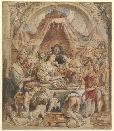 Das Bankett von Antonius und Kleopatra von Jacob Jordaens