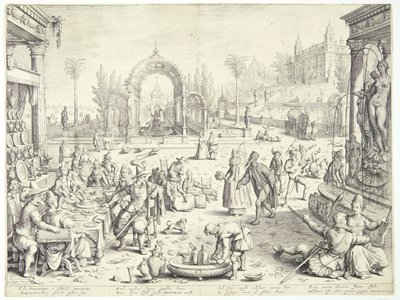 Der reiche Mann und Lazarus von Jacob Matham