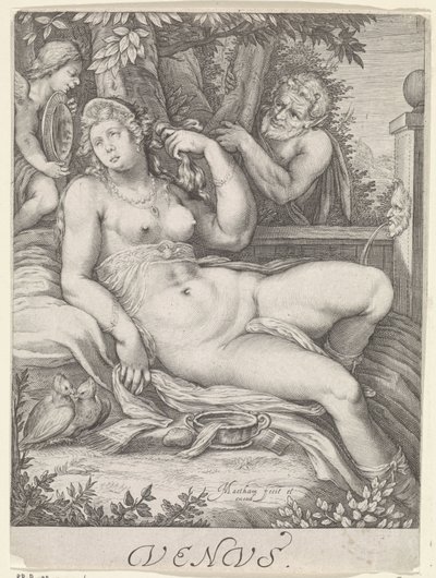 Venus von einem Satyr beobachtet von Jacob Matham