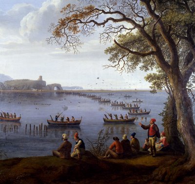 Ferdinand IV. jagt Blässhühner am Lago Fusaro, von Jacob Philipp Hackert (1737-1807) (Detail) von Jacob Philippe Hackert