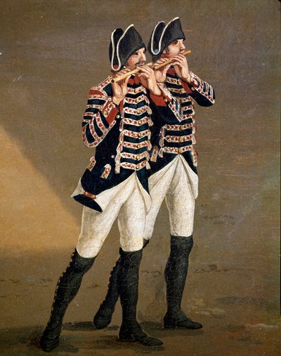 Musiker des Bourbon-Orchesters (Detail) von Jacob Philippe Hackert