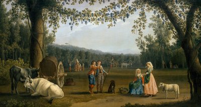 Die königlichen Prinzen bei der Ernte auf dem Gut Carditello von Jacob Philippe Hackert