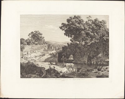 Fontana Blandusia, volkstümlich Acquoria in Tivoli genannt von Jacob Wilhelm Mechau