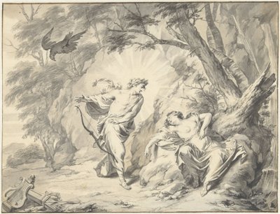 Apollo durchbohrt Coronis mit einem Pfeil von Jacob de Wit