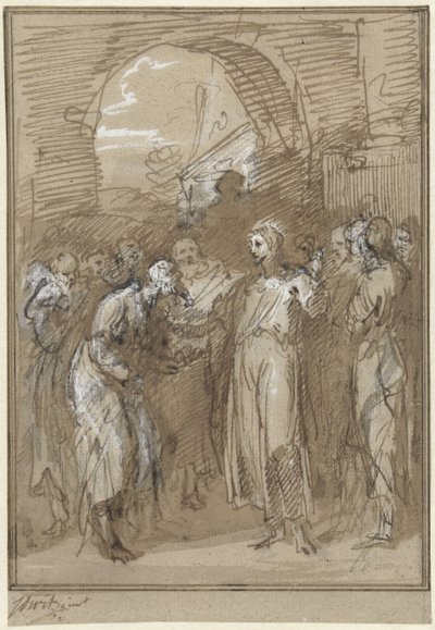 Christus unter den Pharisäern vor einem Tor von Jacob de Wit