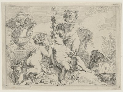 Kindergruppe, die Köpfe mit Kränzen geschmückt von Jacob de Wit