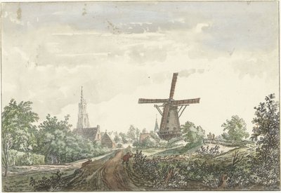Ansicht der Leusdense Straße nach Amersfoort von Jacob van Liender