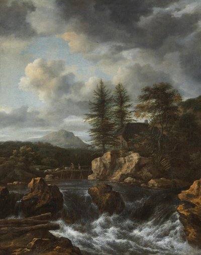 Nordische Landschaft mit Wasserfall von Jacob van Ruisdael