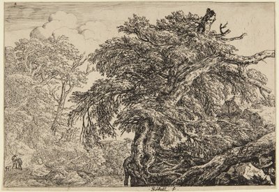 Zwei Bauern mit ihrem Hund von Jacob van Ruisdael