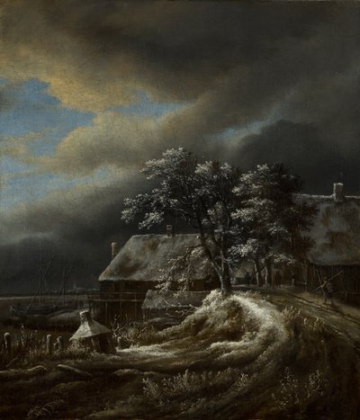 Winterlandschaft mit einem Hafen von Jacob van Ruisdael